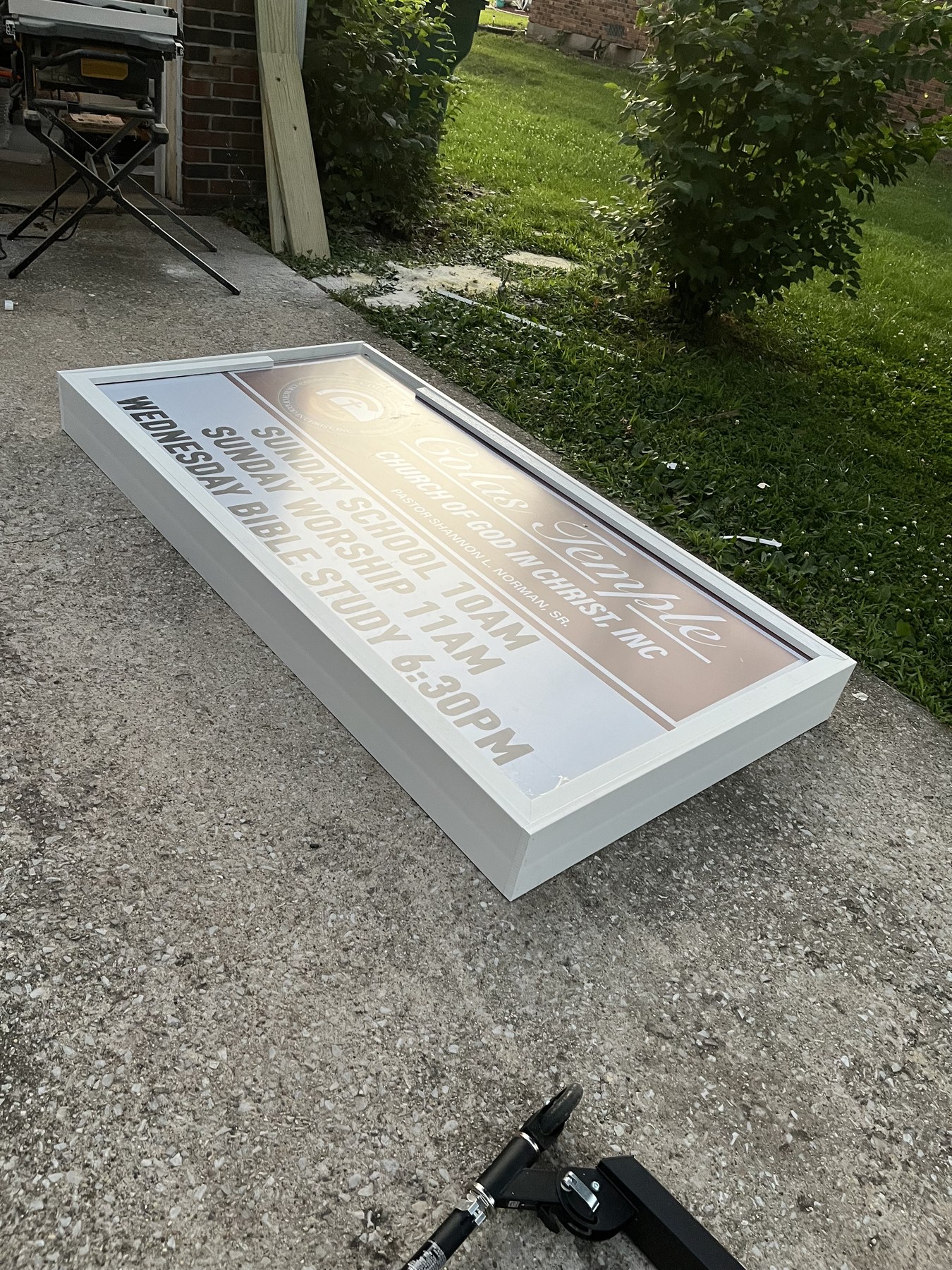 Heavy Timber Profile and Moulding Depth of Sign Enclosure