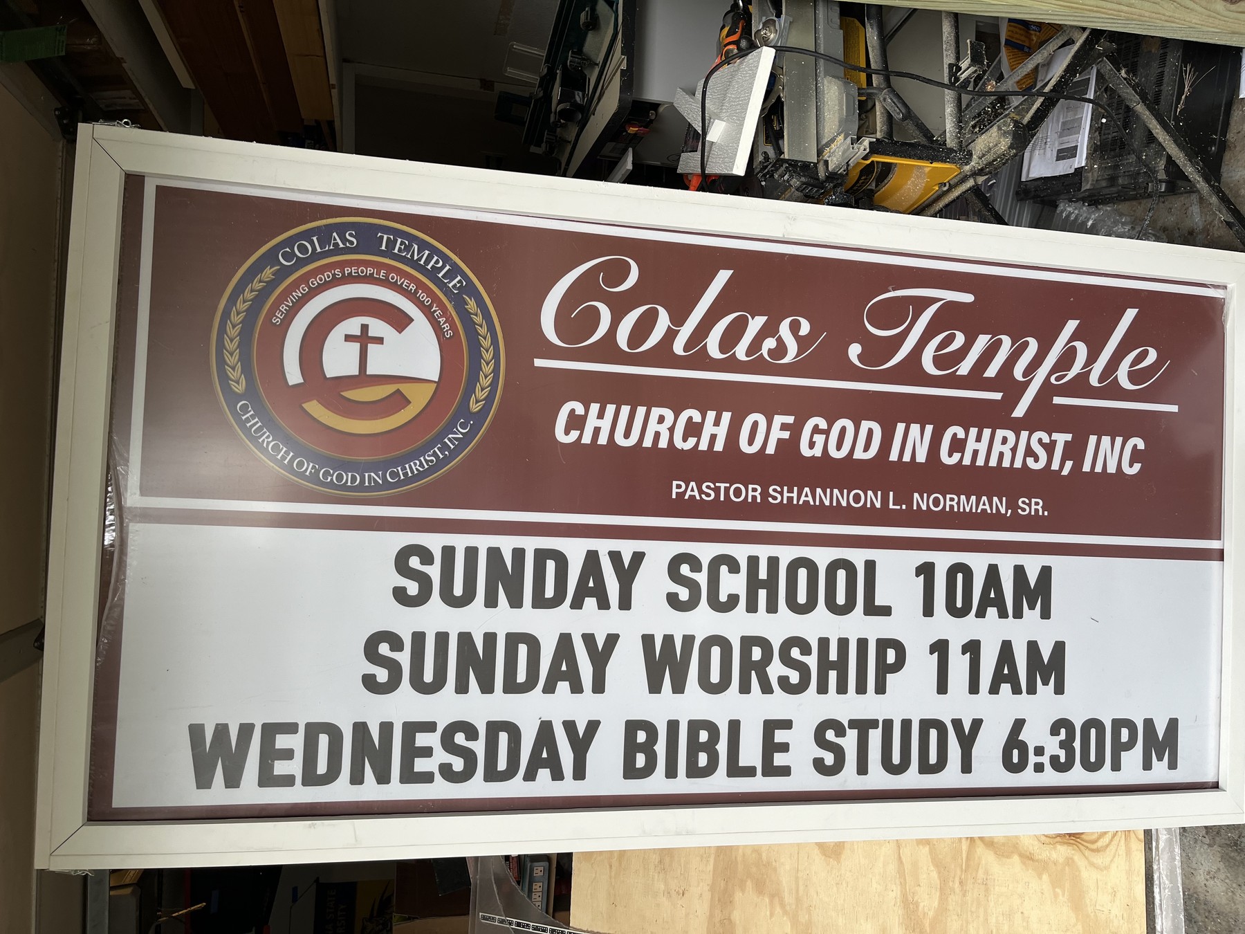 Custom Fabricated Church Marquee Sign Front Enclosure