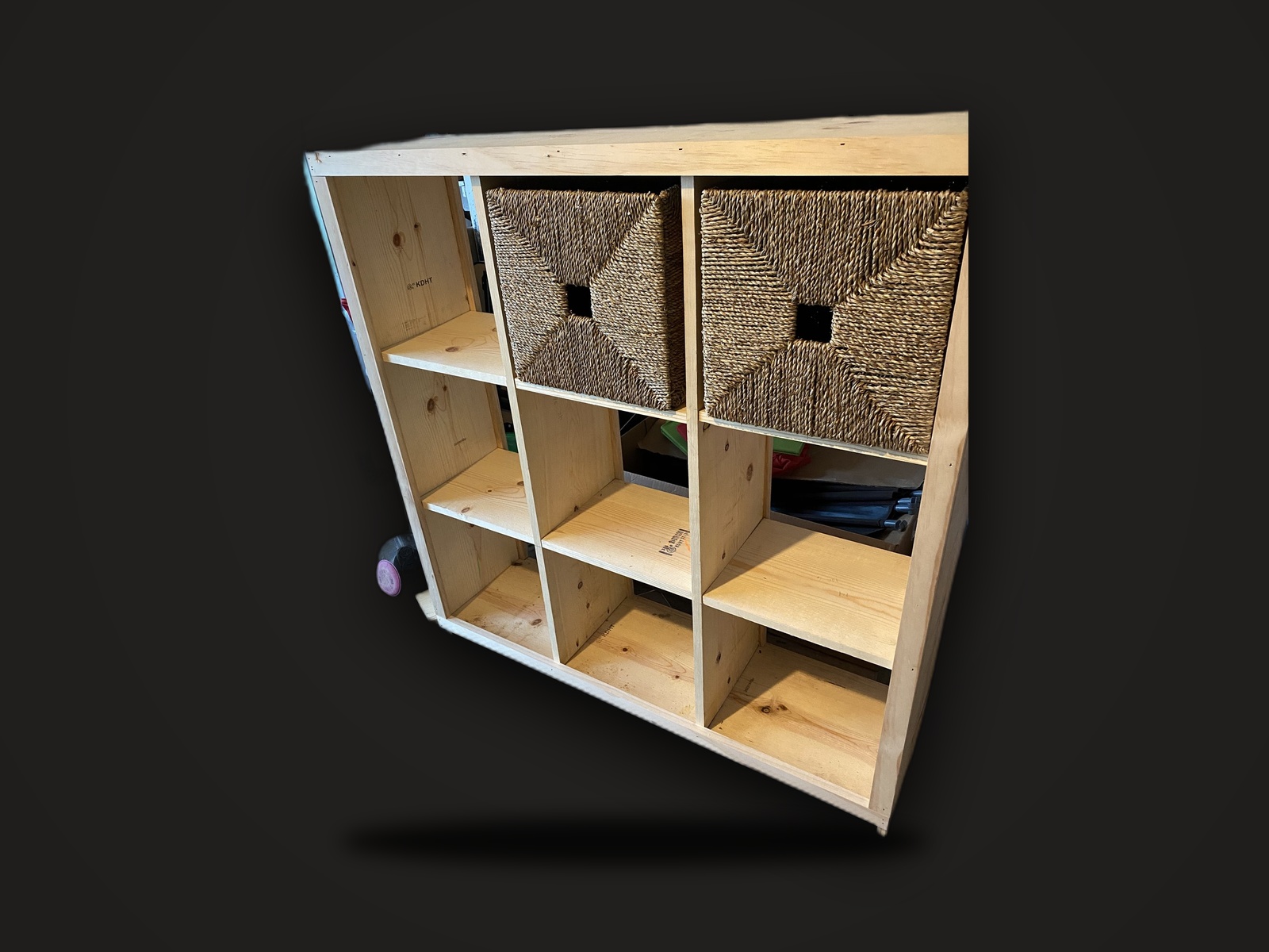 Solid Oak Modular Credenza and Cubby Bookcase by Donel Dortch